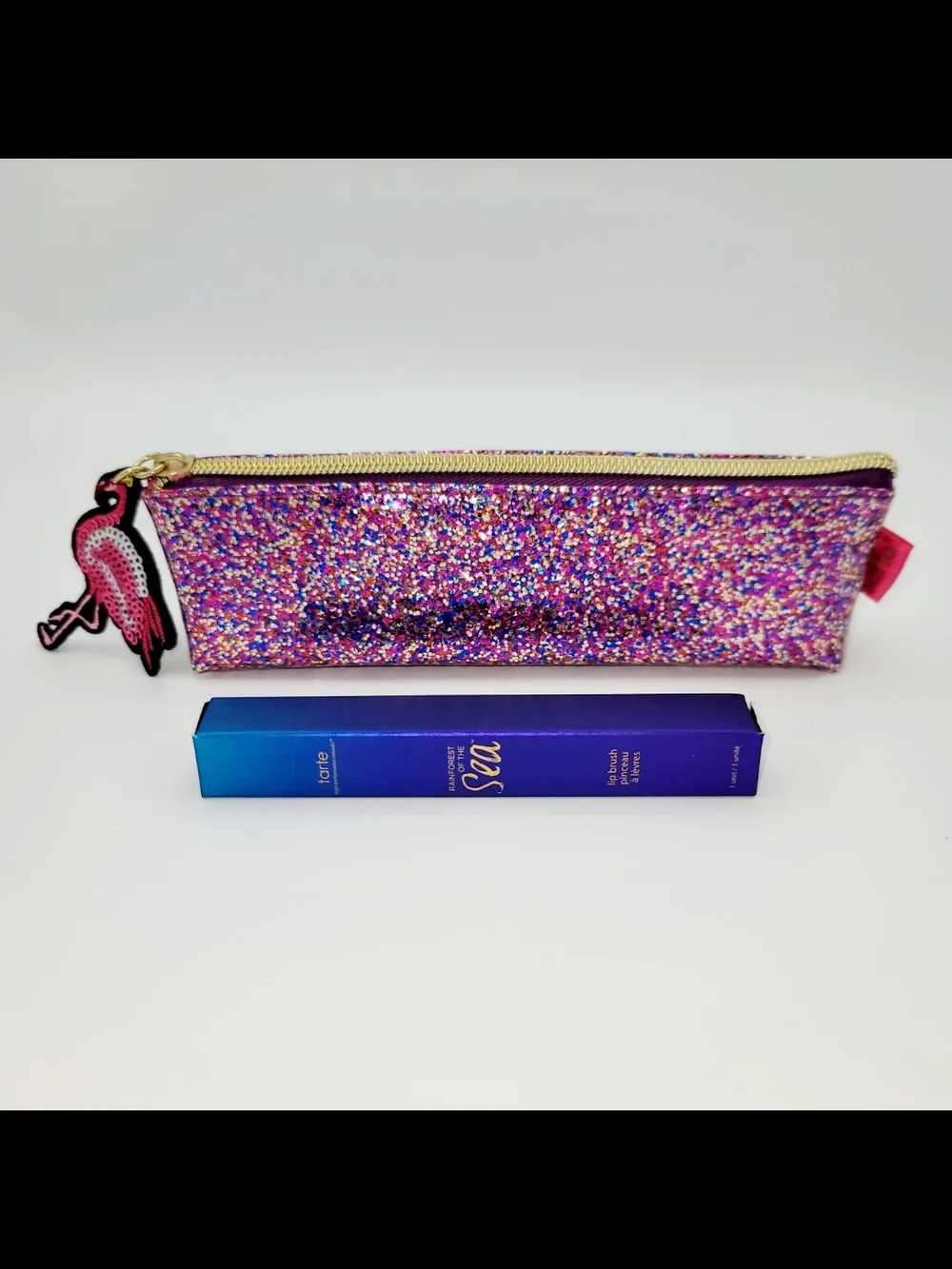TARTE Rainforest of the Sea Lip Retrackable Brush & Sequence Makeup Bag NEW NWT